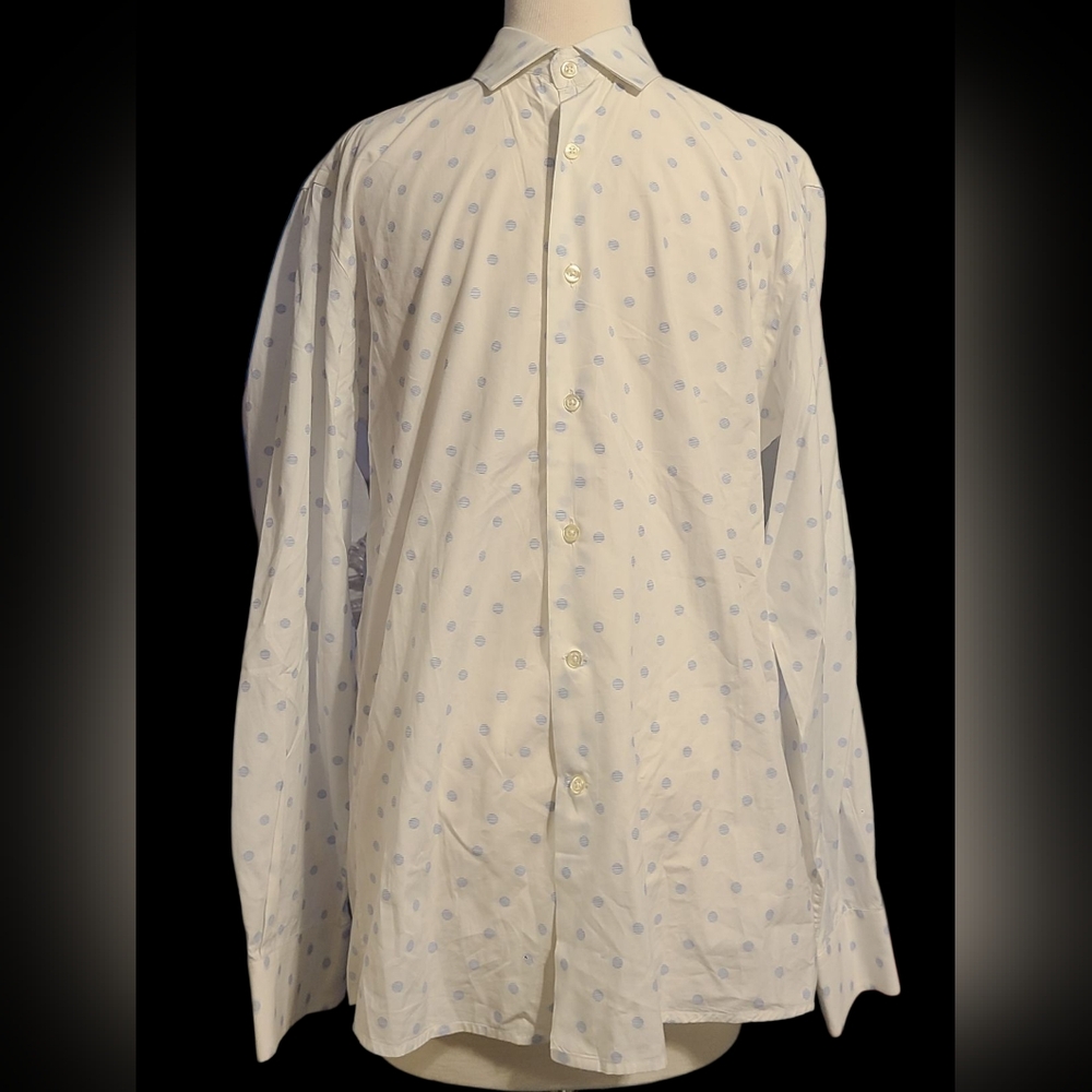 Duchamp London 16' 41CM White and Blue Patterned Shirt